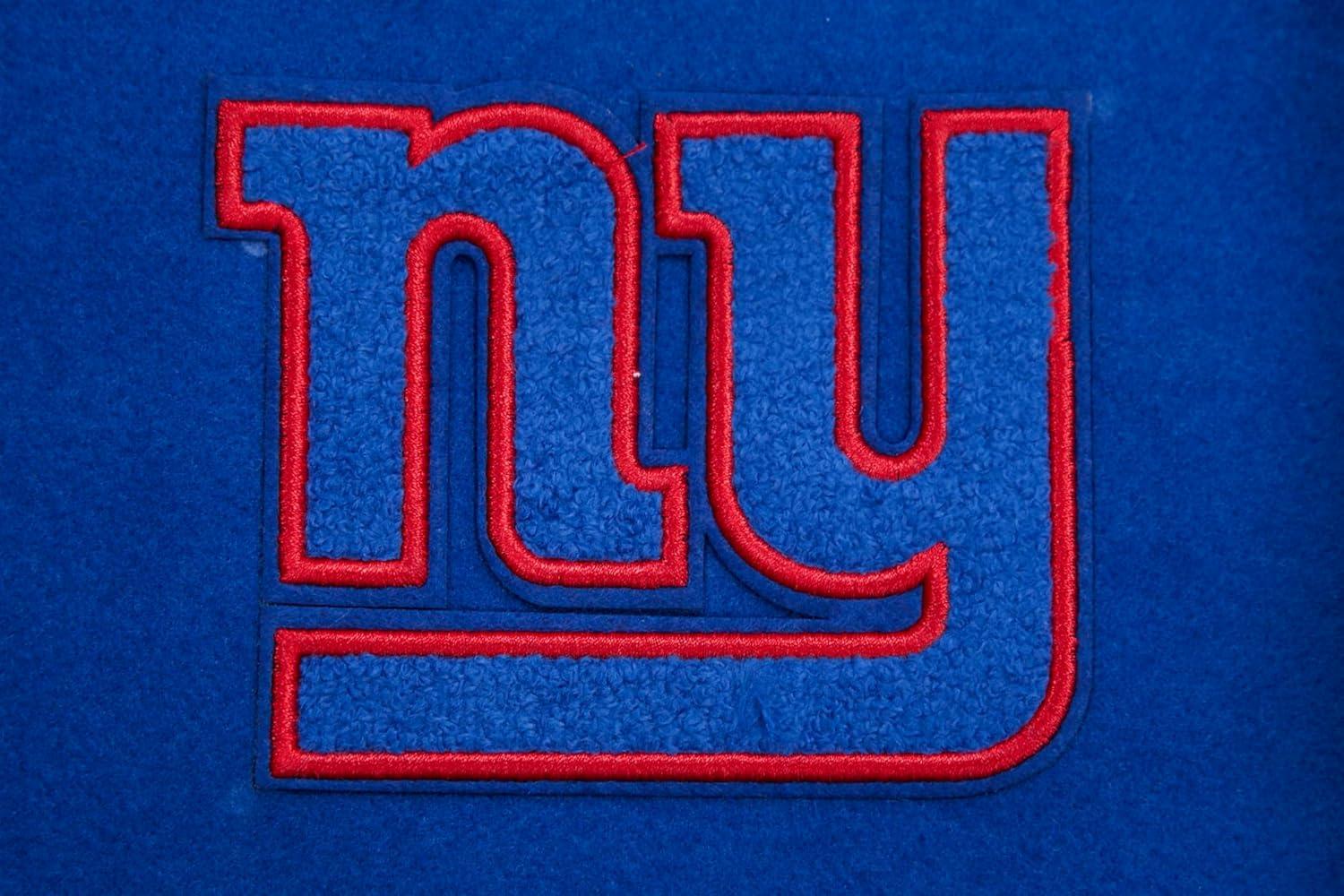 imagePro Standard Womens NFL New York Giants Classic Chenille Varsity Jacket Dodger BlueWhite XS