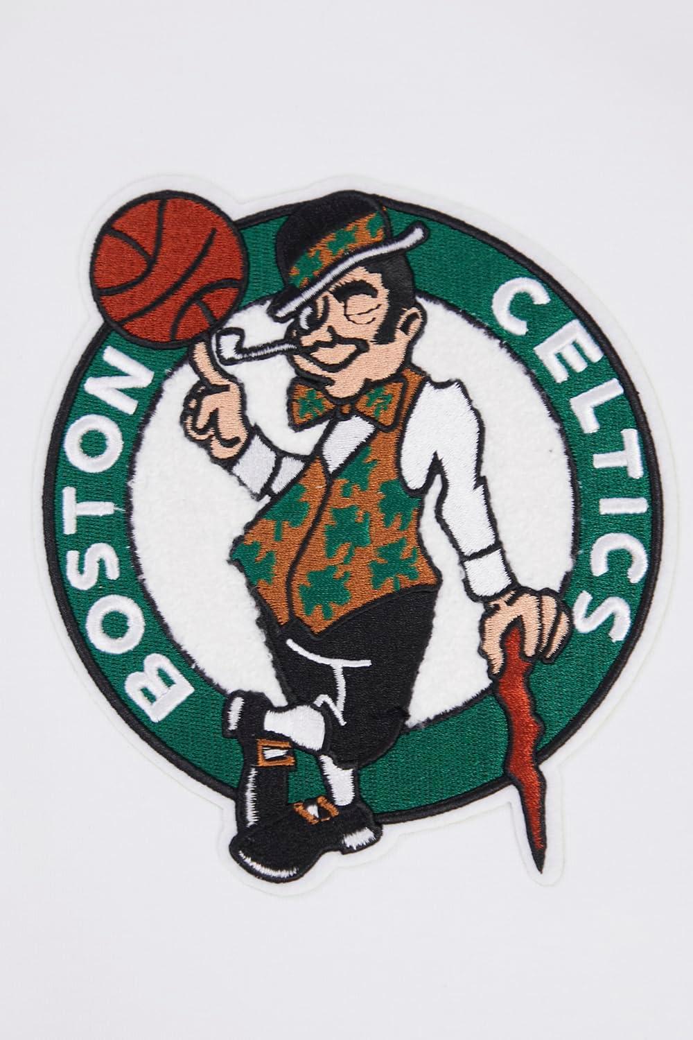 imagePro Standard Mens NBA Boston Celtics Classic Chenille Full Zip Hoodie White 3Xl