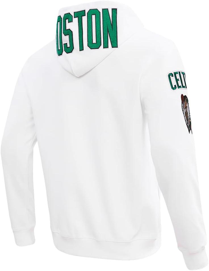 imagePro Standard Mens NBA Boston Celtics Classic Chenille Full Zip Hoodie White 3Xl