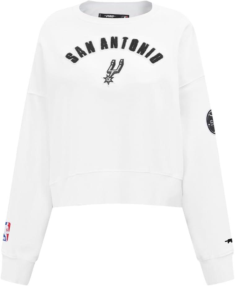imagePro Standard NBA womens Womens Nba Classic Chenille Brushed Back French Terry Crewneck SweatshirtWhite
