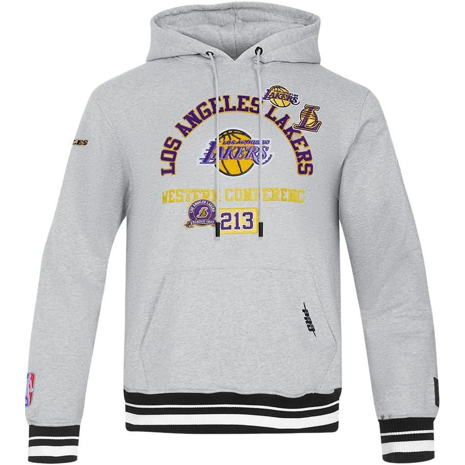 imagePro Standard Mens NHL Split Logo Cotton Double Knit Pull Over HoodieHeather GrayBlack
