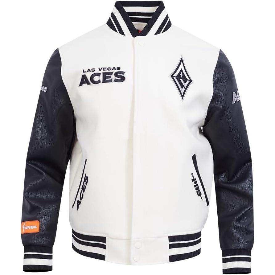 imagePro Standard mens Pro Standard Mens Wnba Retro Classics Wool Varsity JacketEggshell Black