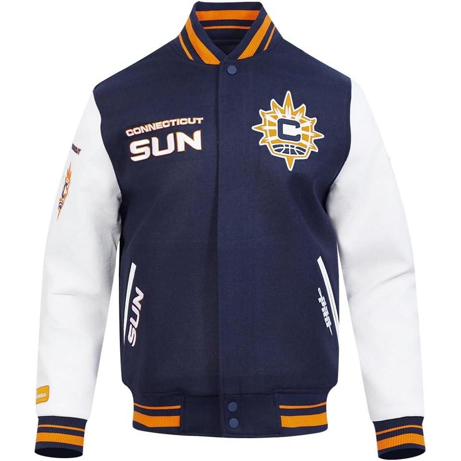 imagePro Standard mens Pro Standard Mens Wnba Retro Classics Wool Varsity JacketMidnight NavyOrangeMidnight Navy