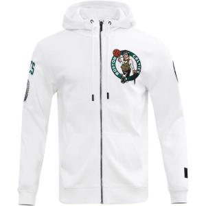 Pro Standard Mens NBA Boston Celtics Classic Chenille Full Zip Hoodie White 3Xl