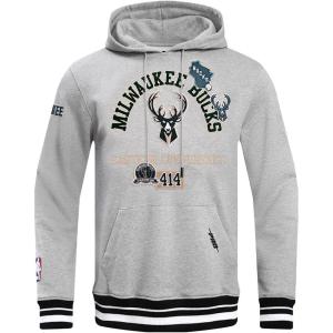 Pro Standard Mens NBA Mash Up Crewneck Sweatshirt(Heather Gray/Black)