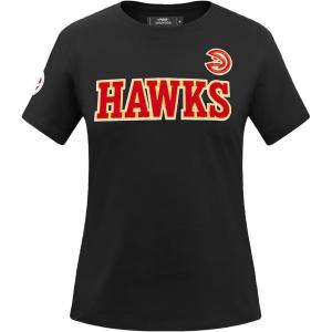 Pro Standard NBA Womens Womens NBA Classic Chenille Cotton Single Jersey Short Sleeve Slim Tee(Black)