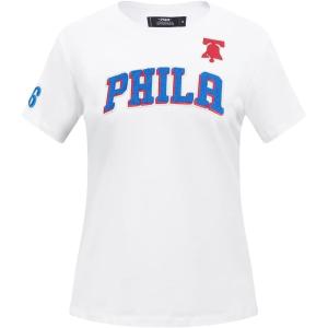 Pro Standard NBA Womens Womens NBA Classic Chenille Cotton Single Jersey Short Sleeve Slim Tee(White)