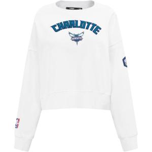 Pro Standard NBA womens Womens Nba Classic Chenille Brushed Back French Terry Crewneck Sweatshirt(White)