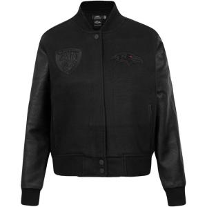 Pro Standard Womens NFL Classic Triple Black Varsity Jacket(Triple Black)
