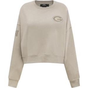 Pro Standard Womens NFL Green Bay Packers Neutral Crewneck Sweatshirt Taupe 2XL