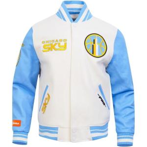 Pro Standard mens Pro Standard Mens Wnba Retro Classics Wool Varsity Jacket(Eggshell/ University Blue)