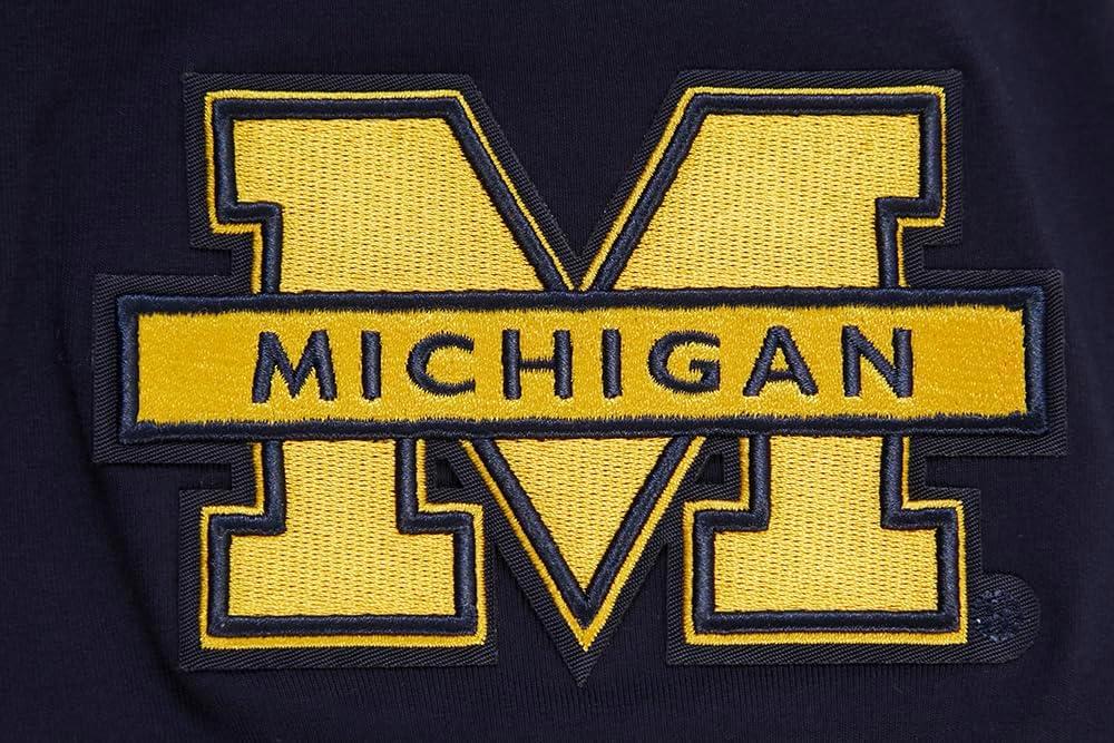 imagePro Standard Mens University of Michigan Classic Chenille Short Sleeve Tee Midnight Navy 3XL