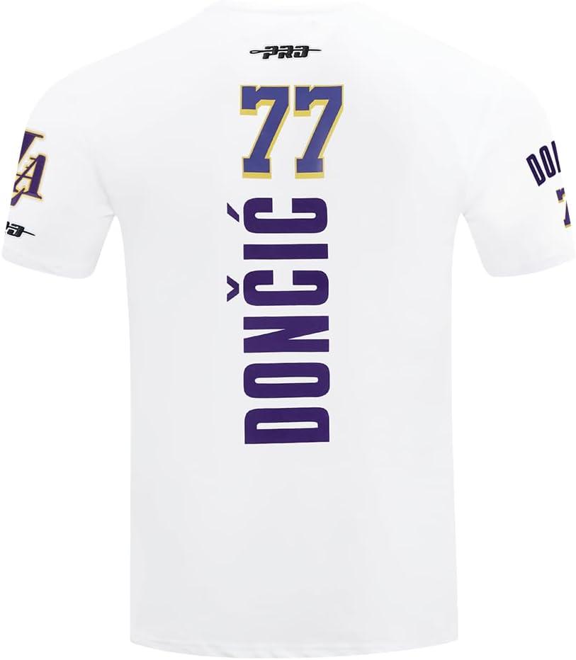 imagePro Standard Mens NBA Los Angeles Lakers Luka Doncic 77 Classic Player Short Sleeve Tee White L