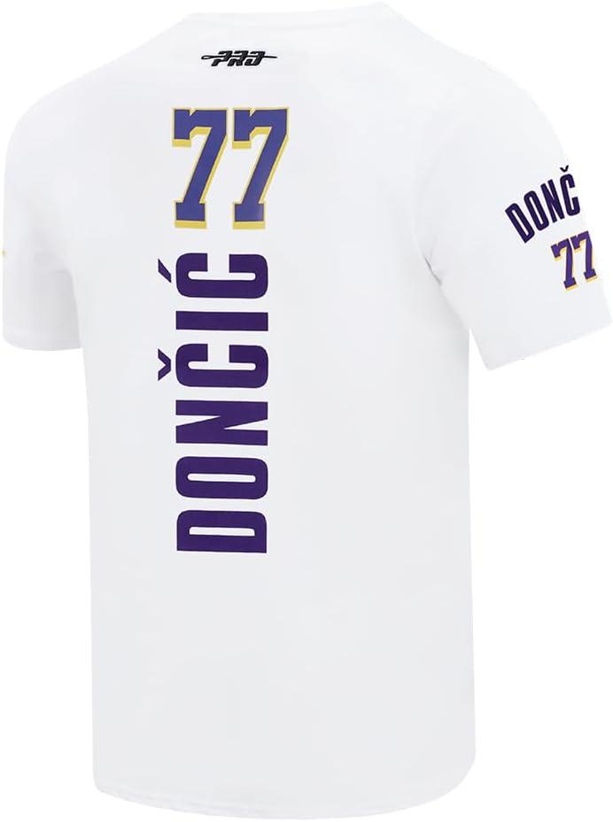 imagePro Standard Mens NBA Los Angeles Lakers Luka Doncic 77 Classic Player Short Sleeve Tee White L