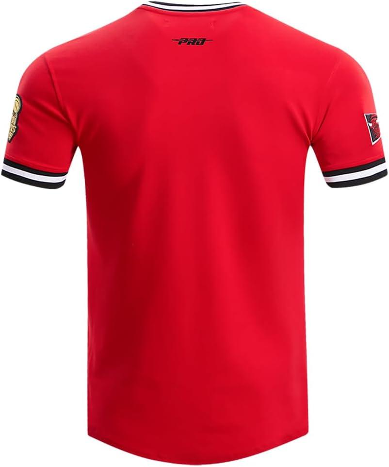 imagePro Standard Mens NBA Retro Classics Cotton Double Knit Short Sleeve TeeRedBlack