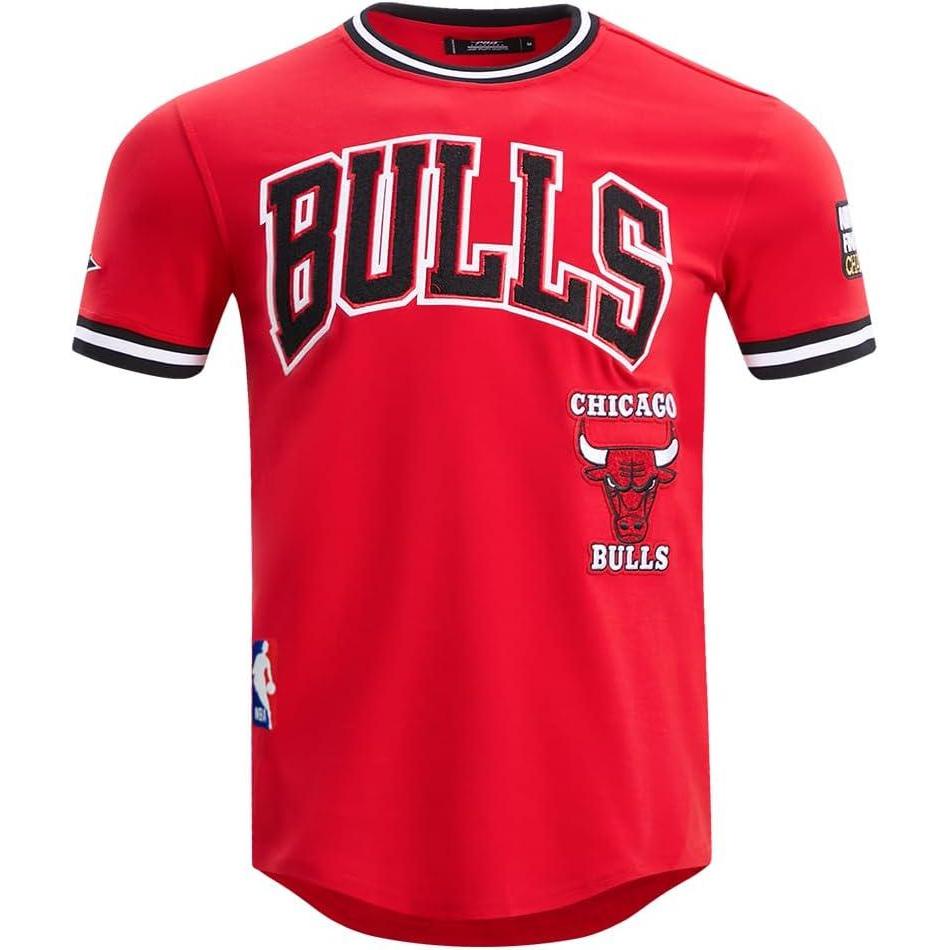 imagePro Standard Mens NBA Retro Classics Cotton Double Knit Short Sleeve TeeRedBlack