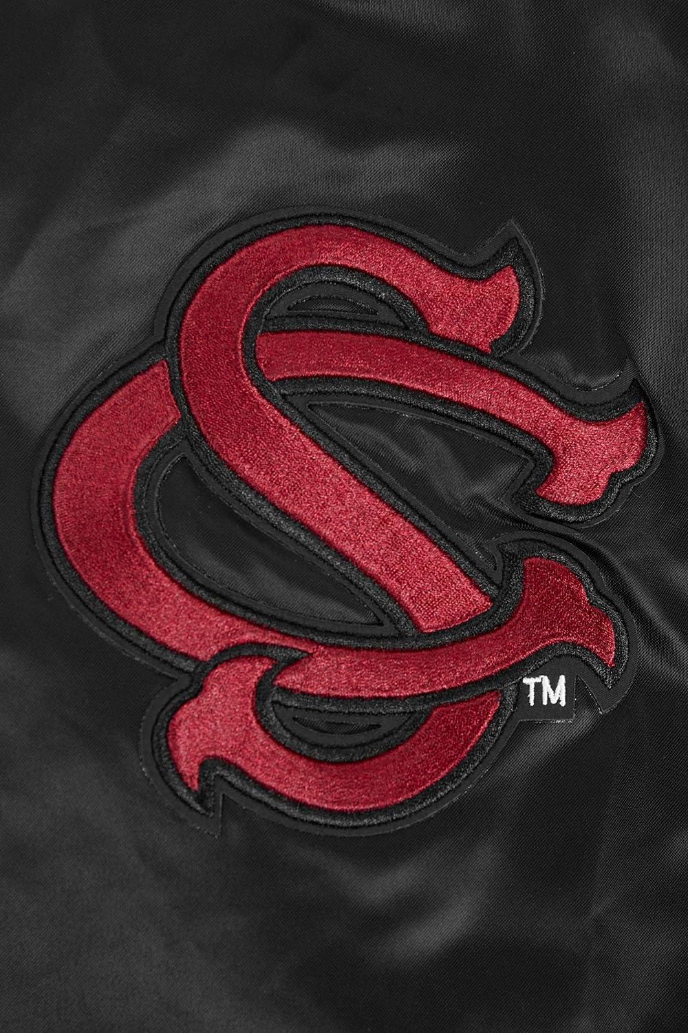 imagePro Standard Mens College Classic Chenille Satin JacketBlack
