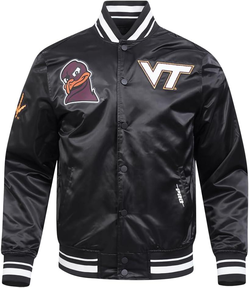 imagePro Standard Mens College Classic Chenille Satin JacketBlack
