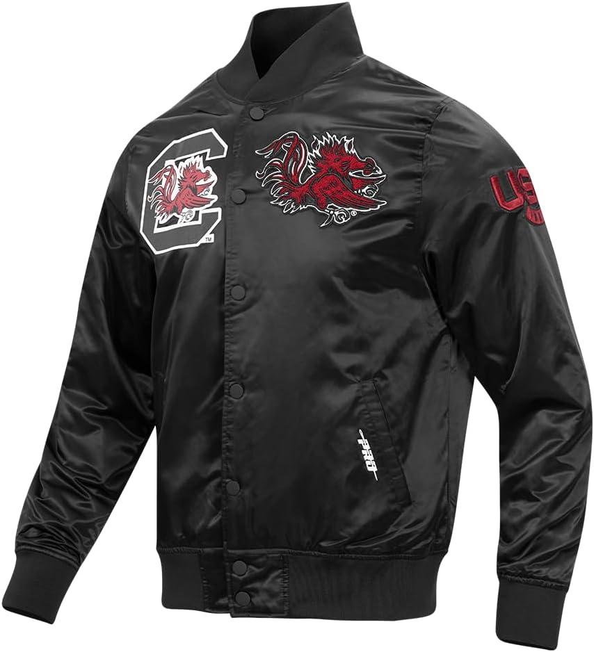 imagePro Standard Mens College Classic Chenille Satin JacketBlack