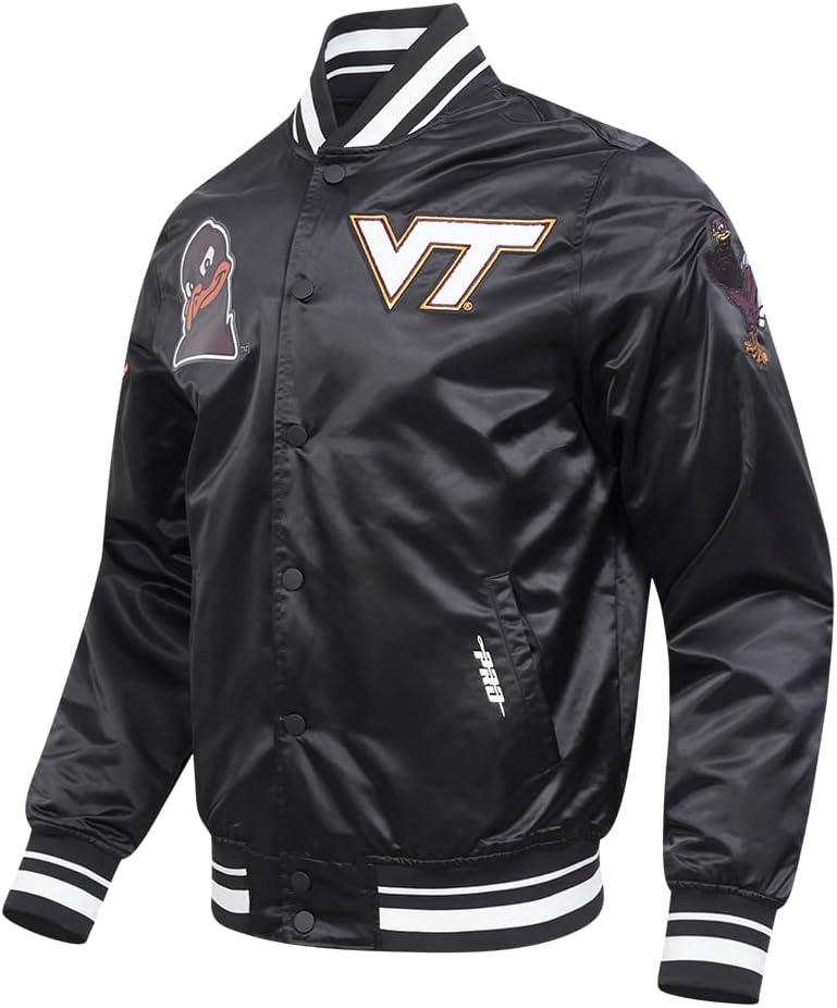 imagePro Standard Mens College Classic Chenille Satin JacketBlack