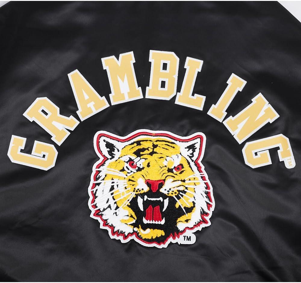 imagePro Standard Mens College Classic Chenille Satin JacketBlackYellow