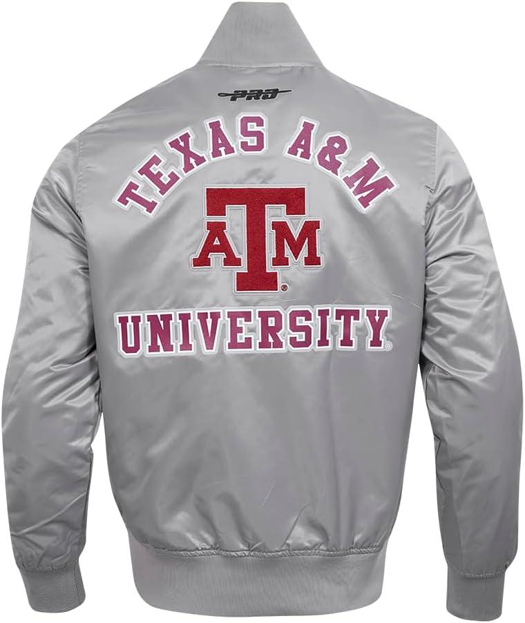 imagePro Standard Mens College Classic Chenille Satin JacketGray