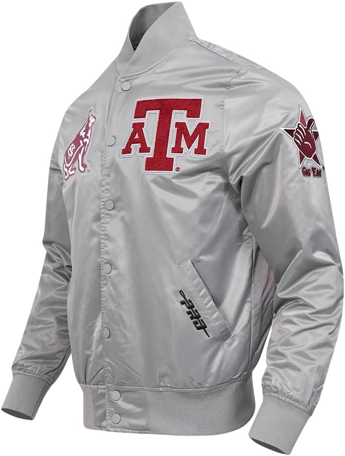 imagePro Standard Mens College Classic Chenille Satin JacketGray