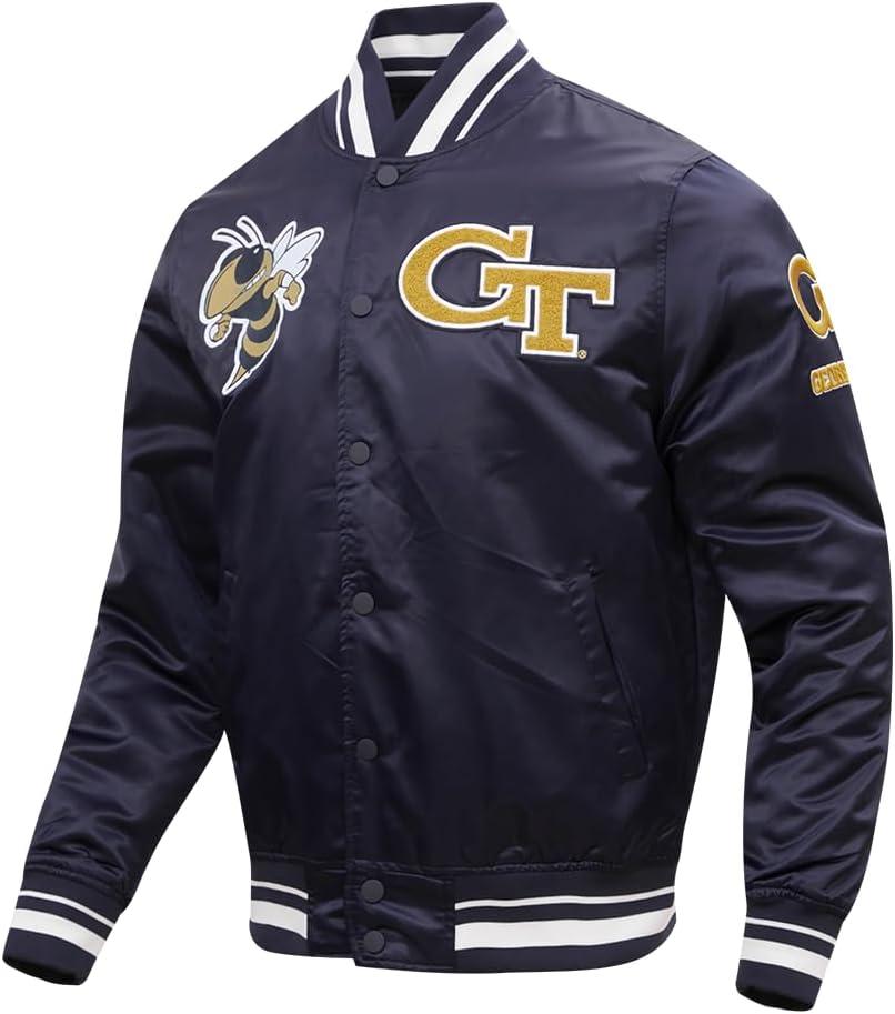 imagePro Standard Mens College Classic Chenille Satin JacketMidnight Navy