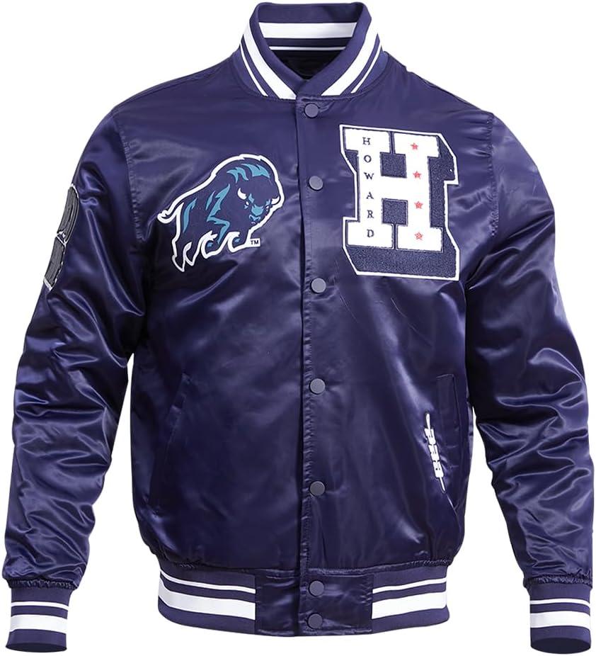 imagePro Standard Mens College Classic Chenille Satin JacketMidnight Navy