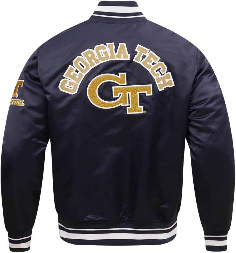 imagePro Standard Mens College Classic Chenille Satin JacketMidnight Navy