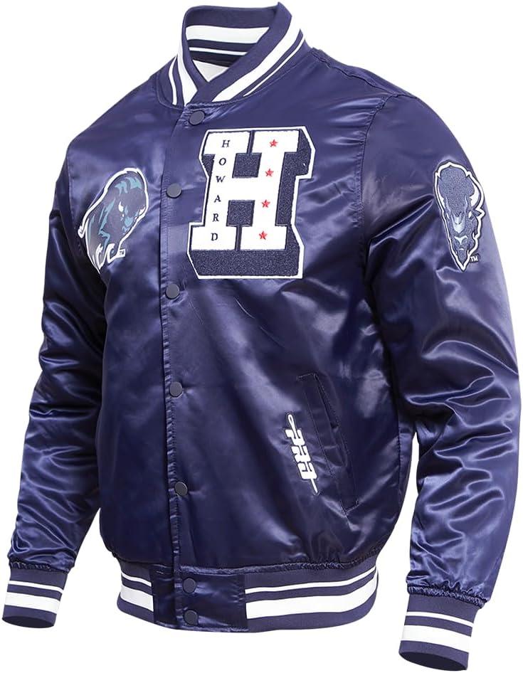 imagePro Standard Mens College Classic Chenille Satin JacketMidnight Navy