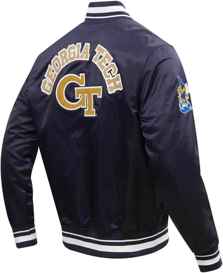 imagePro Standard Mens College Classic Chenille Satin JacketMidnight Navy