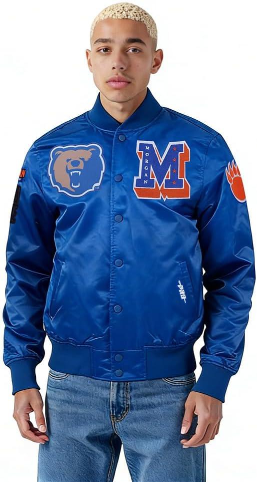 imagePro Standard Mens College Classic Chenille Satin JacketRoyal Blue
