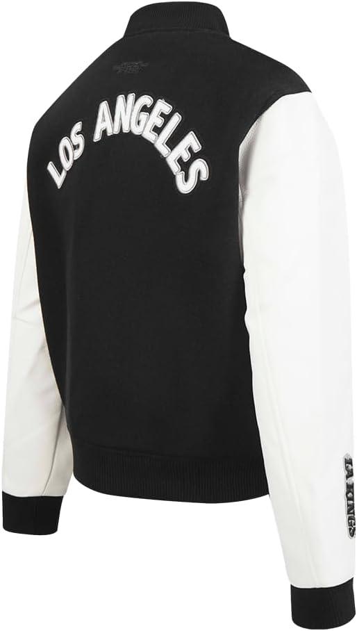 imagePro Standard NHL womens Pro Standard Womens Nhl Classic Chenille Wool Varsity JacketBlackWhite
