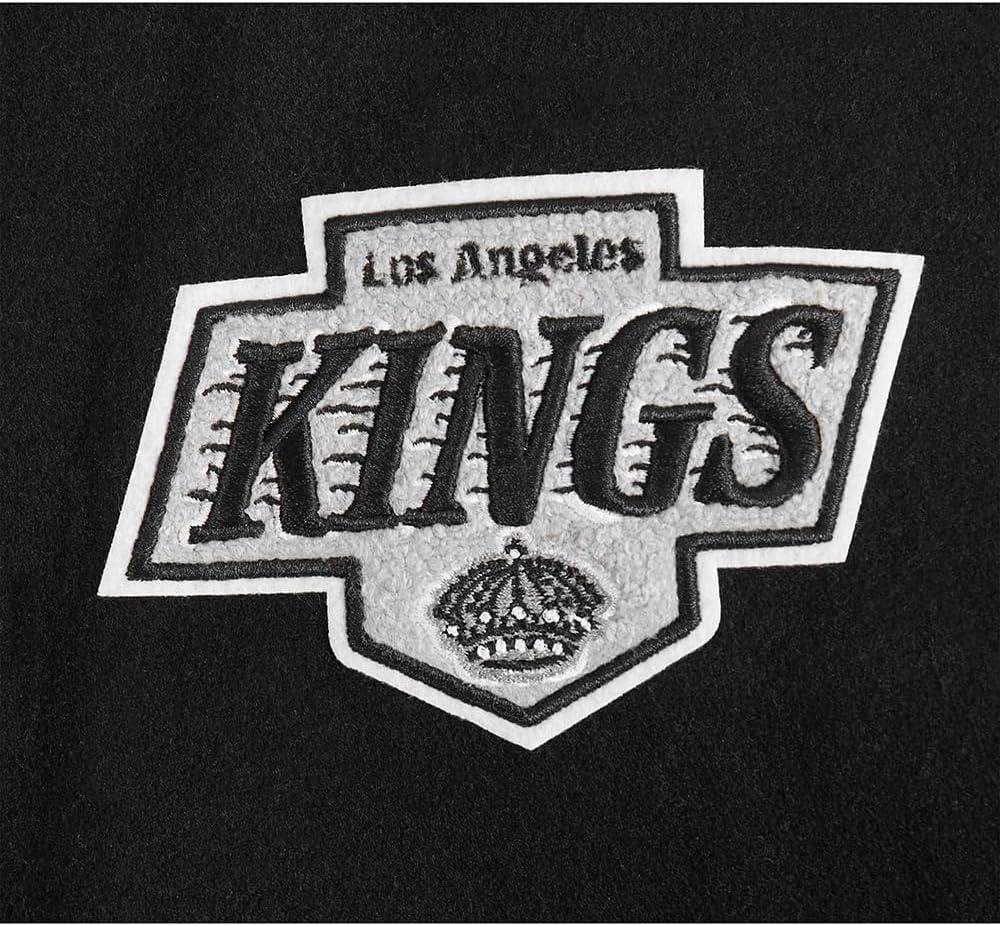 imagePro Standard NHL womens Pro Standard Womens Nhl Classic Chenille Wool Varsity JacketBlackWhite