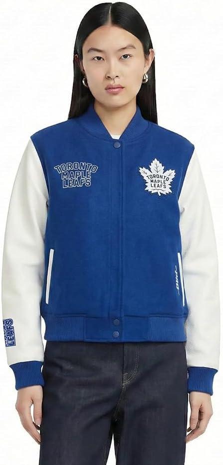 imagePro Standard NHL womens Pro Standard Womens Nhl Classic Chenille Wool Varsity JacketDodger BlueWhite