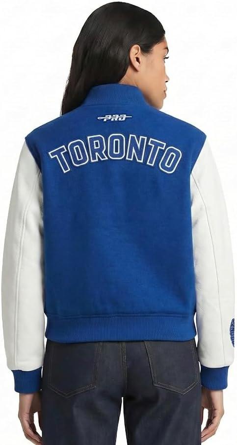 imagePro Standard NHL womens Pro Standard Womens Nhl Classic Chenille Wool Varsity JacketDodger BlueWhite