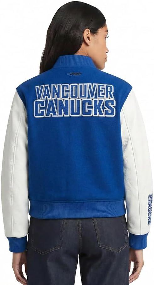 imagePro Standard NHL womens Pro Standard Womens Nhl Classic Chenille Wool Varsity JacketDodger BlueWhite