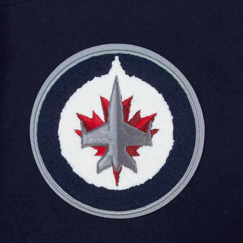 imagePro Standard NHL womens Pro Standard Womens Nhl Classic Chenille Wool Varsity JacketMidnight NavyWhite