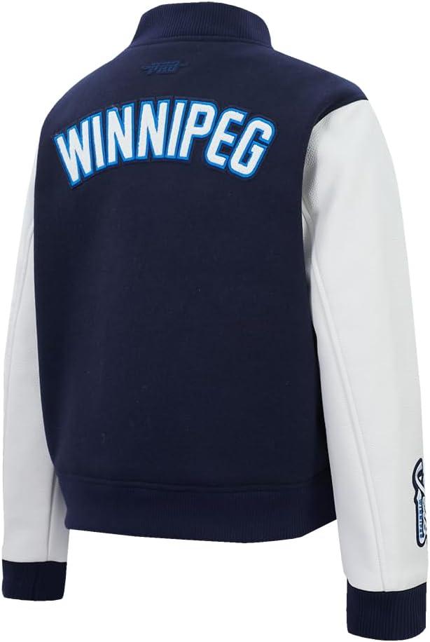 imagePro Standard NHL womens Pro Standard Womens Nhl Classic Chenille Wool Varsity JacketMidnight NavyWhite