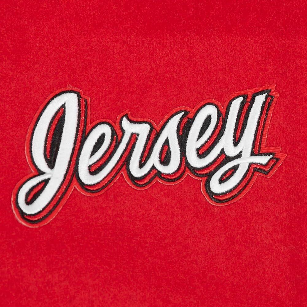 imagePro Standard NHL womens Pro Standard Womens Nhl Classic Chenille Wool Varsity JacketRedBlack