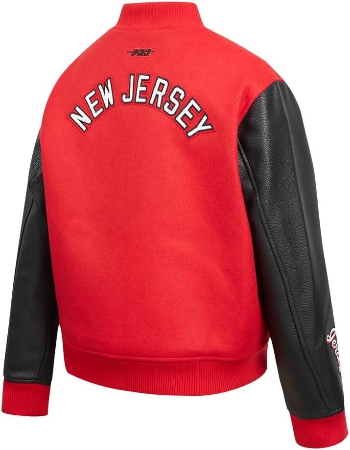 imagePro Standard NHL womens Pro Standard Womens Nhl Classic Chenille Wool Varsity JacketRedBlack