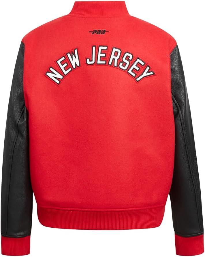 imagePro Standard NHL womens Pro Standard Womens Nhl Classic Chenille Wool Varsity JacketRedBlack