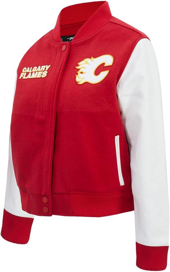 imagePro Standard NHL womens Pro Standard Womens Nhl Classic Chenille Wool Varsity JacketRedWhite