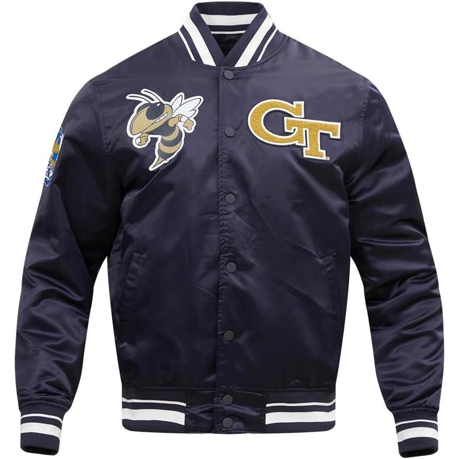 imagePro Standard Mens College Classic Chenille Satin JacketMidnight Navy