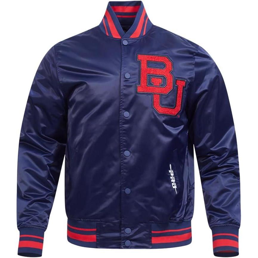 imagePro Standard Mens College Classic Chenille Satin JacketMidnight NavyRedMidnight Navy