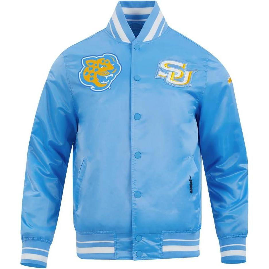 imagePro Standard Mens College Classic Chenille Satin JacketUniversity Blue