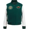 Pro Standard NHL womens Pro Standard Womens Nhl Classic Chenille Wool Varsity Jacket(Forest Green/White)