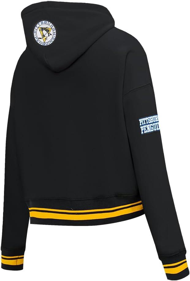 imagePro Standard NHL Womens Retro Classics Brushed Back French Terry Cropped Pullover HoodieBlackYellow