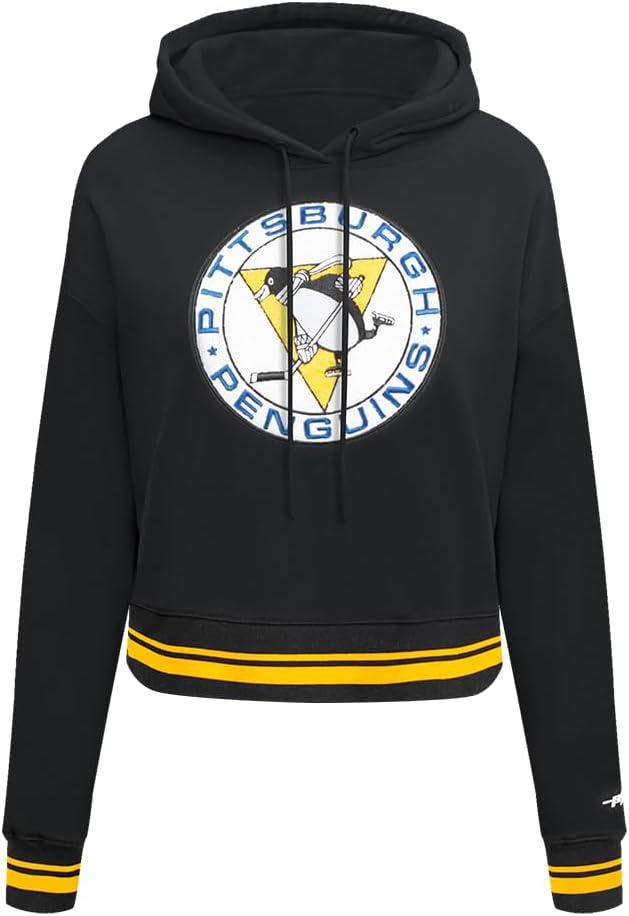 imagePro Standard NHL Womens Retro Classics Brushed Back French Terry Cropped Pullover HoodieBlackYellow
